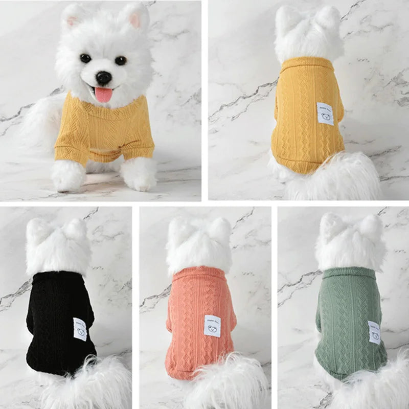 Classic Puppy Dog Knitting Sweater Winter Warm Pet Clothes for Small Dogs Cats Vest Pet Clothing Apparel French Bulldog Costume