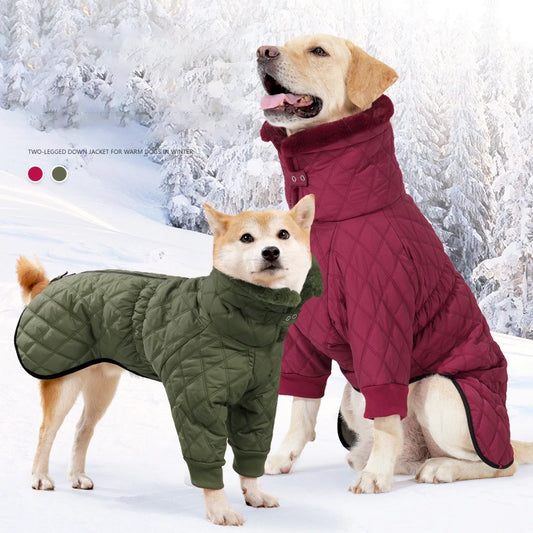Dog Winter Warm Jacket High Collar Pet Jacket Small Medium Large Dogs Golden Retriever Waterproof Padded Warm Pet Coat Outfits
