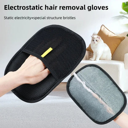 Pet Anti-static Hair Removal Gloves Household Sofa Clothes Brush Double-sided Adhesive Hair Gloves Cat and Dog Hair Care Gloves