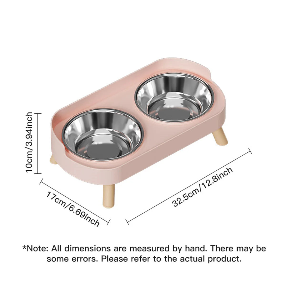 A Colorful Dopamine Pet Double Bowl Fashion Feeding Large Capacity Stainless Steel Dog Bowl Drinking Water Neck Cat Double Bowl Dropshipman
