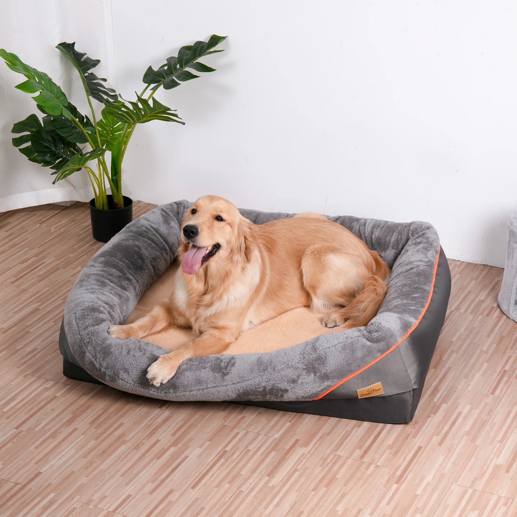 L XL 2XL 3XL Dog Bed Super Soft Orthopedic Foam Pet Bed Sleeping Mat with Cotton-padded Bolster and Removable Cover Dropshipman