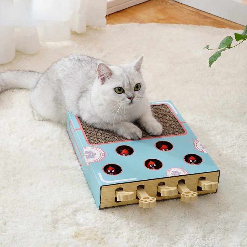 Cat Toy Whack-a-Mole Cat Scratching Board Toy Grinding Claw Rest Play Funny Cat Interactive Multifunctional Cat Supplies Dropshipman