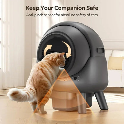 Els-pet smart Self Cleaning Litter Box, Automatic pet toilet with APP Control safety protection/weight measure/15 days clean Dropshipman