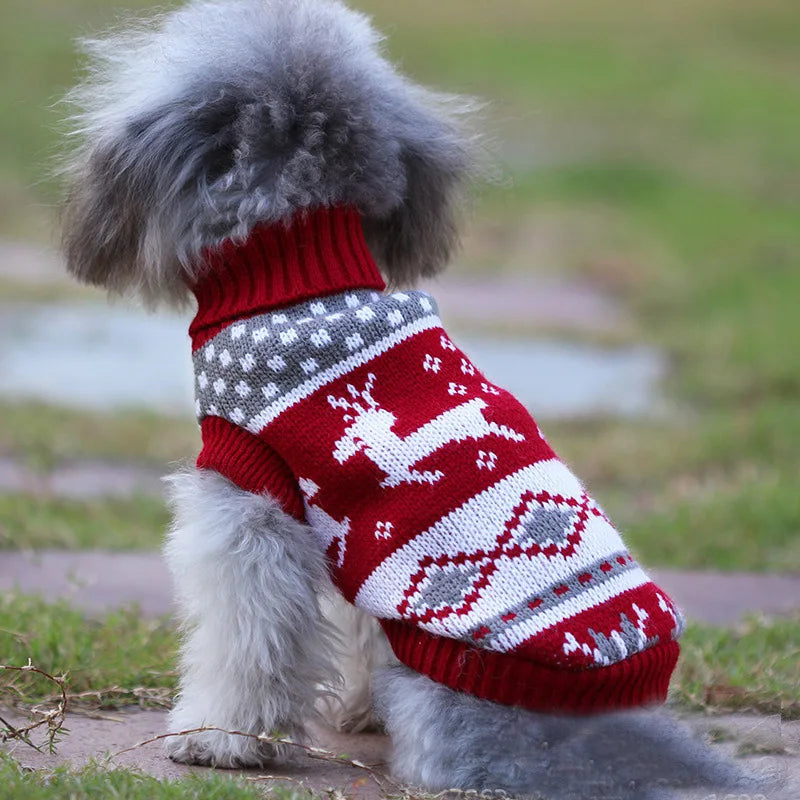 Popular Elk Print Cat Puppy Sweater Autumn Winter Pet Clothes Coat for Small Dogs Cats Cute Warm Sphynx Clothing Kitten Costume