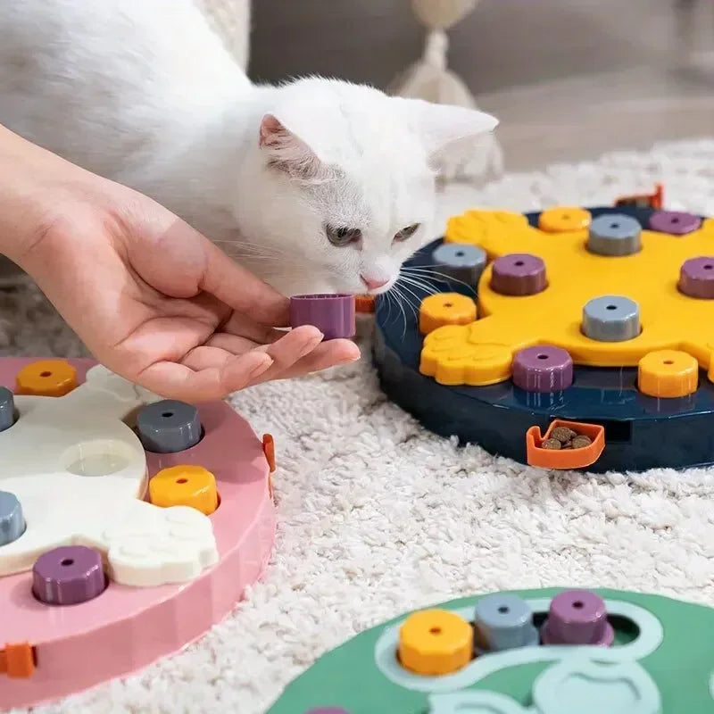 Cat Dog Puzzle Slow Food Toys Increase Puppy IQ Consuming Energy Feeder Cats Dogs Slow Food Bowl Training Game Pet Supplies