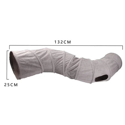 Cat Tunnel for Indoor Cats Collapsible Cat Toys Play Tube 3 Ways S Shape Cat Tunnel Grey Suede Pet Crinkle Tunnels for Cat Dropshipman