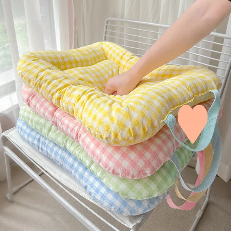 Cute Plaid Dog Cat Cushion  Chic Pet Mat Soft Reversible Washable Pad for Bed, Sofa Non-Slip Comfort Mat for Puppy Kitten Small