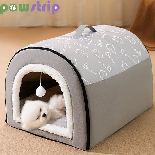 Warm Dog House Detachable Pet Sleeping Bed for Small Medium Dogs Cats Soft Non-slip Dog Kennel Puppy Kitten Nest Pet Supplies Dropshipman