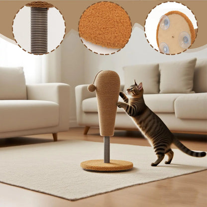Kitten Scratching Post Vertical Scratcher Furniture Protector Interactive Toys with Suspending Ball for Play Area Indoor