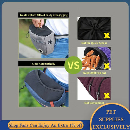 Portable Dog Training Waist Bag Hands Free Snack Reward Bag Large Capacity Outdoor Puppy Treat Pouch Fanny Pack Pets Acessorios