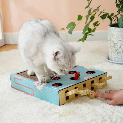 Cat Toy Whack-a-Mole Cat Scratching Board Toy Grinding Claw Rest Play Funny Cat Interactive Multifunctional Cat Supplies Dropshipman