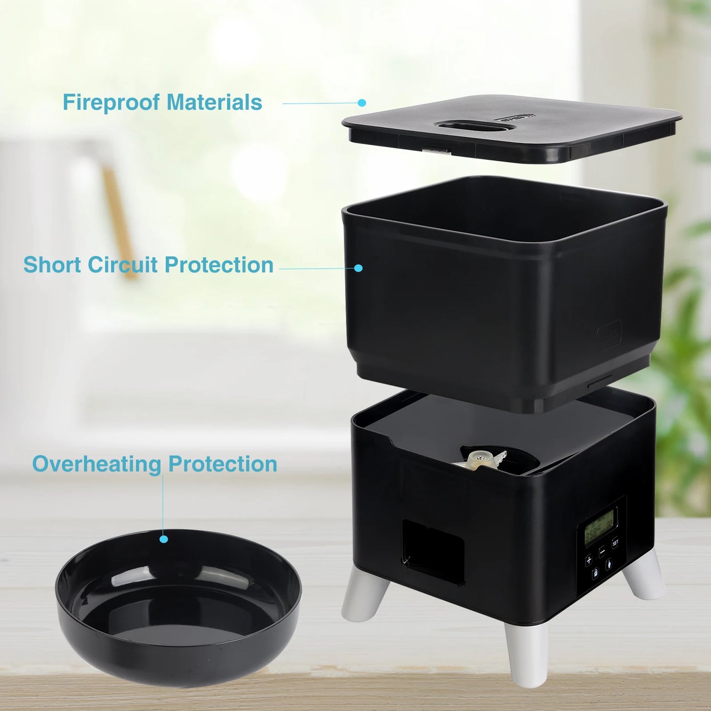 Automatic Pet Feeder For Cats Button Smart Slow Dog Feeder With Large Capacity Timing Cat Dry Food Dispenser Feeding Bowl