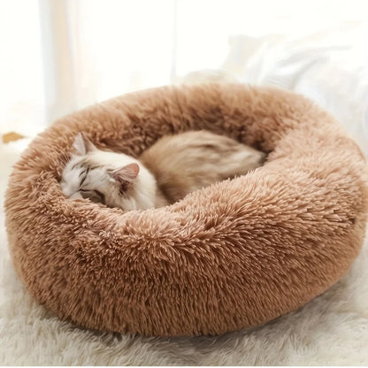 Donut-Shaped Plush Pet Nests Bed deep sleep round Nests Warm Detachable Washable Breathable Round Cat Nests Pet Nests Sofa Thick