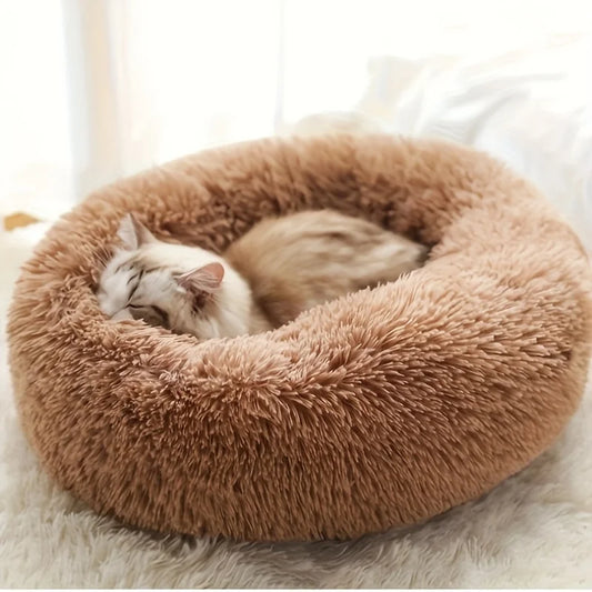 Donut-Shaped Plush Pet Nests Bed deep sleep round Nests Warm Detachable Washable Breathable Round Cat Nests Pet Nests Sofa Thick