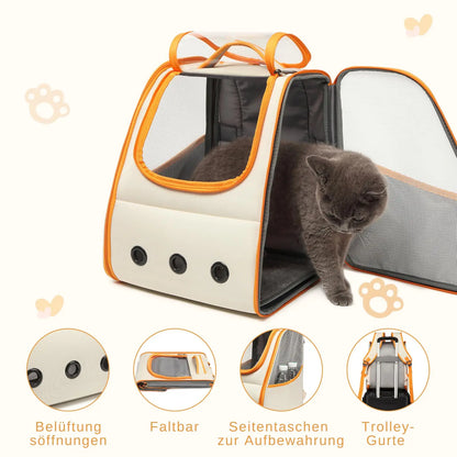 Kono Cat Backpack Foldable Lightweight Stable Pet Backpack for Cats & dogs Side & Upper Openings