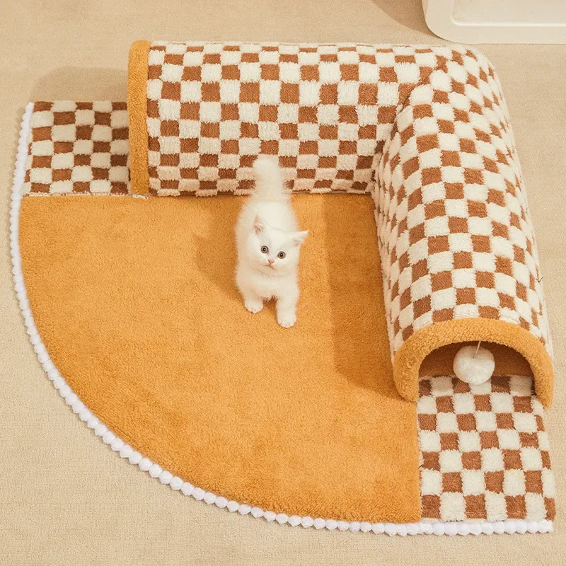 Cat Bed Can Play Cat Tunnel Dog House Bed Kitten Dog Basket Bed Cute Cat House Home Mat Pet Kennel Products Cama Para Gatos Dropshipman