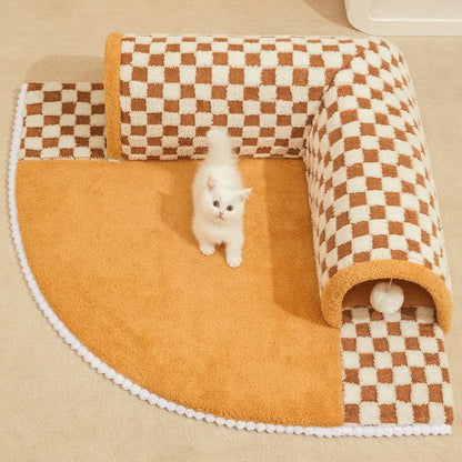 Cat Bed Can Play Cat Tunnel Dog House Bed Kitten Dog Basket Bed Cute Cat House Home Mat Pet Kennel Products Cama Para Gatos Dropshipman