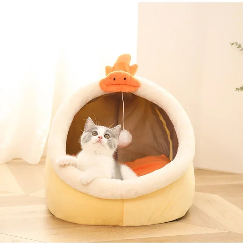 Cat Pad Bed Sweet Soft Warm Pet Basket Cozy Kitten Lounger Cushion Pet House Tent Small Dog Mat For Washable Cats winter Beds Dropshipman
